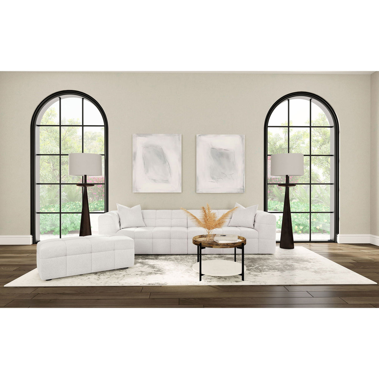 Sooke - Rectangular Ottoman - Off White