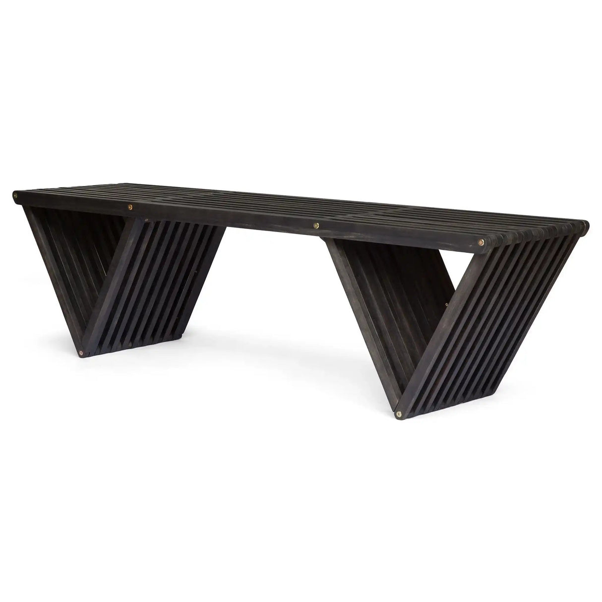 Gloaming - Outdoor Bench with Slat Design and Triangular Base