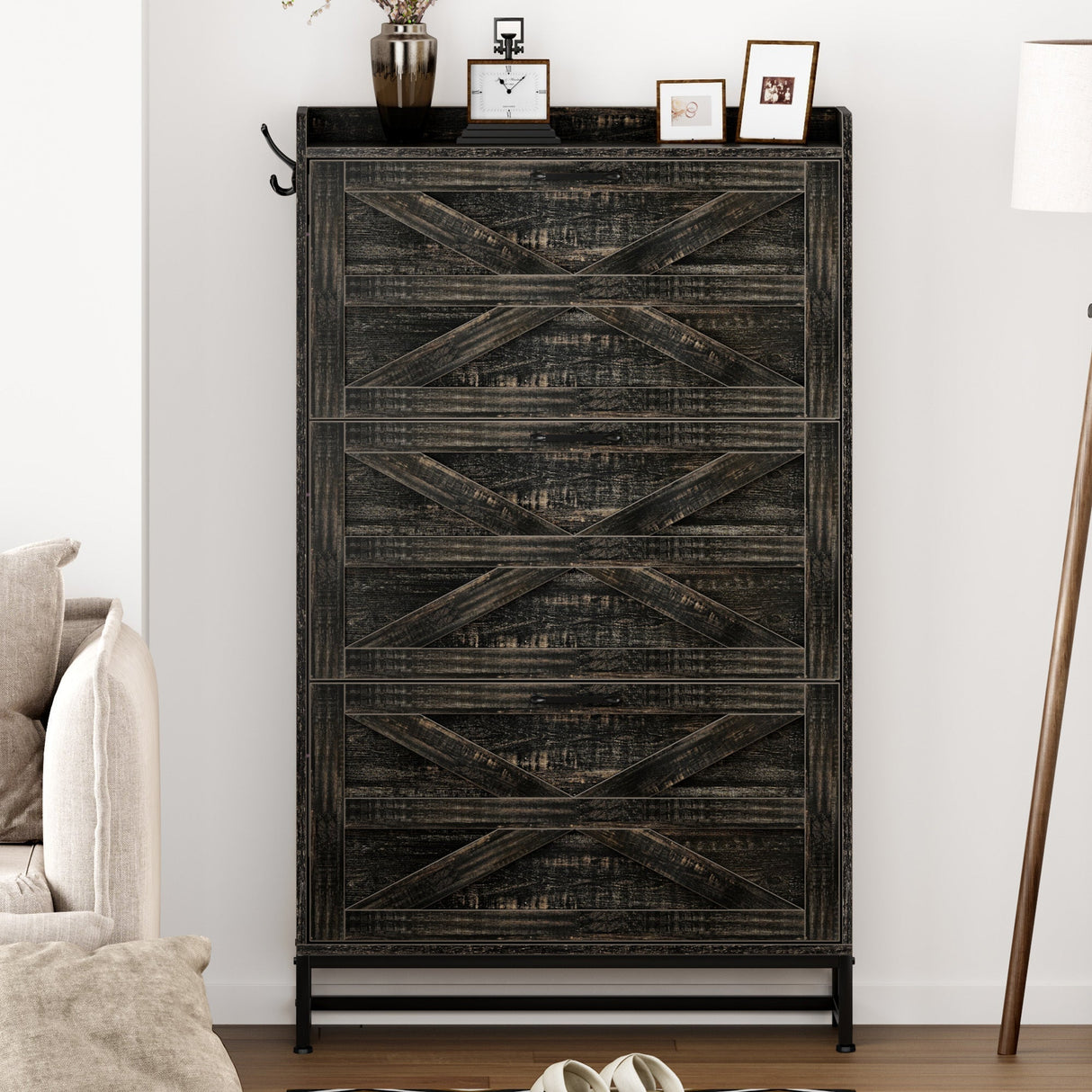 Shoe Cabinet Entry Home Shoe Cabinet Grey