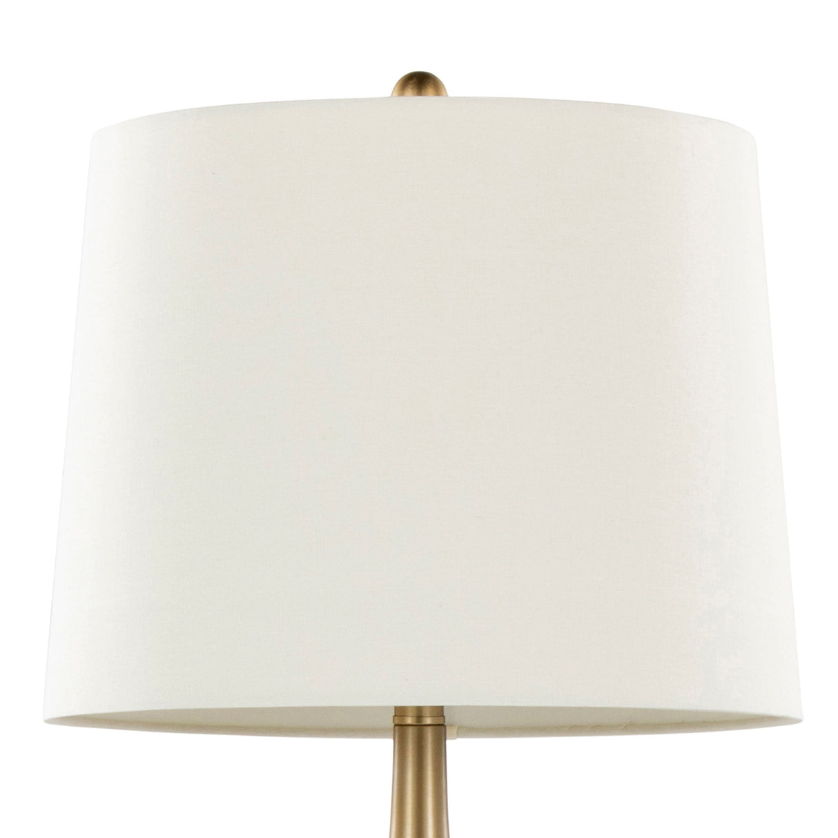 Pebble 29" Contemporary Metal Table Lamp Set in Gold with White Linen Shade - Set of 2