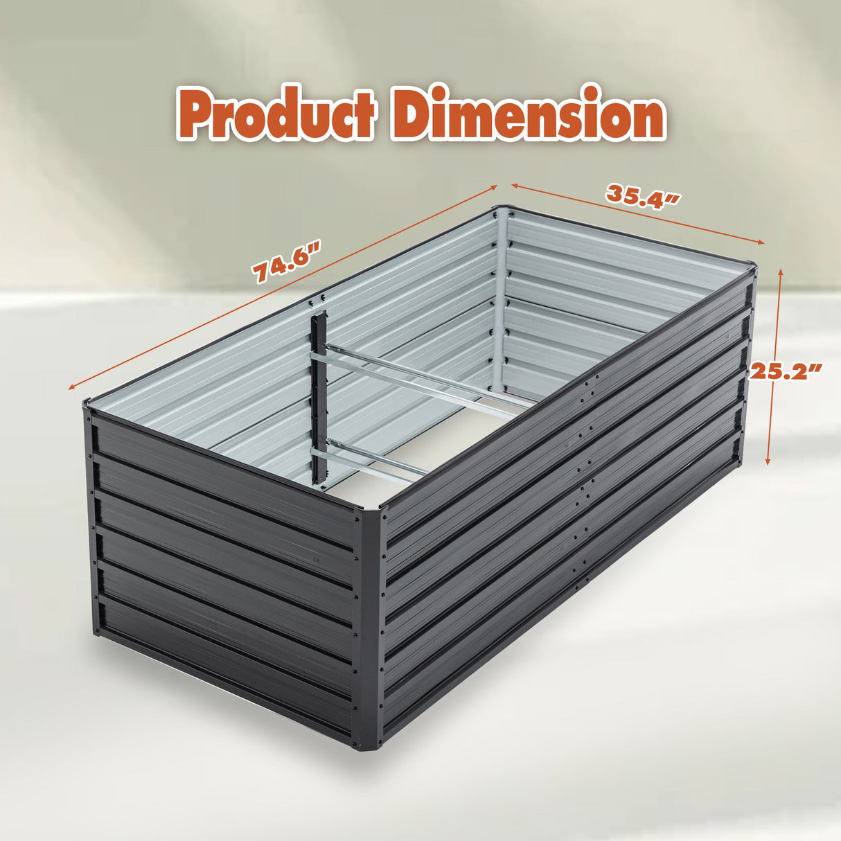 6x3x2 FT Metal Raised Garden Bed