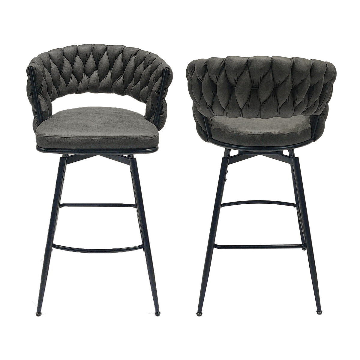 Bar Stool 360 Swivel With Back Footrest
