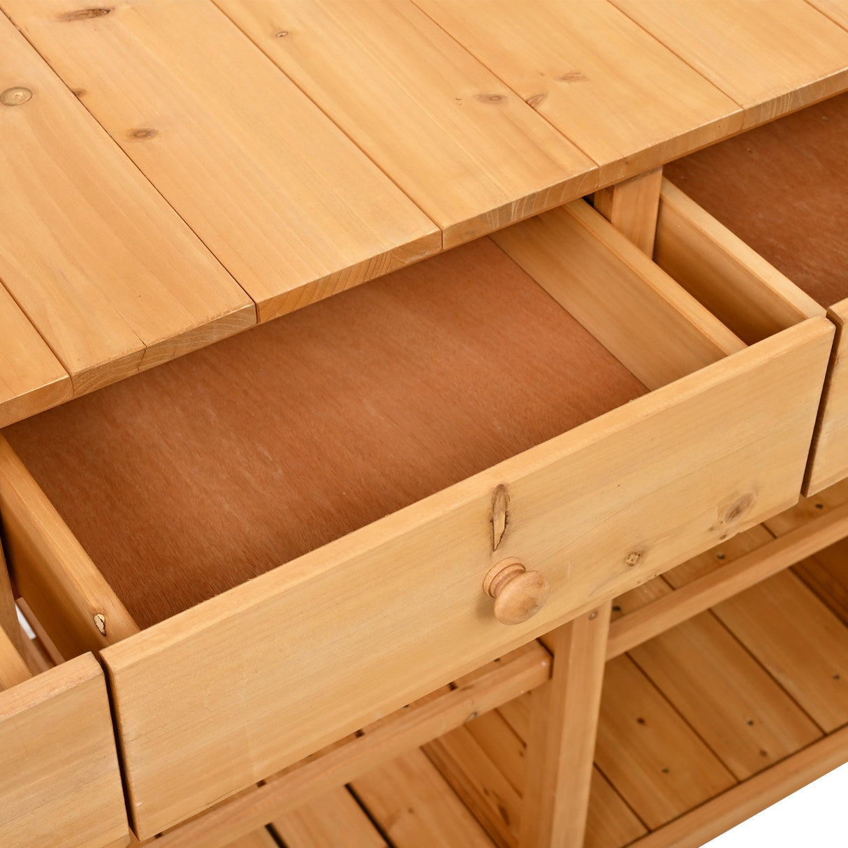 TOPMAX 65.7'' Tall Garden Potting Bench Table with Hutch