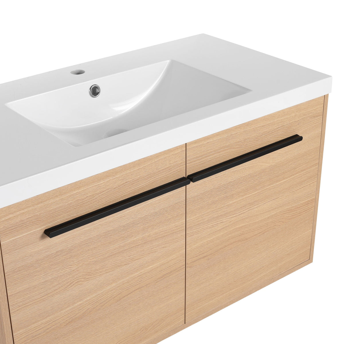 Bathroom Vanity Set With Resin Countertop Sink, 2 Doors