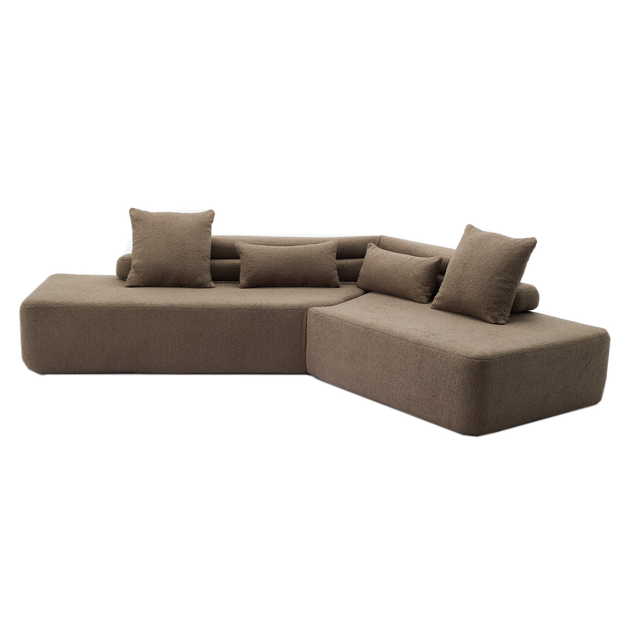 Minimalist Cloud Sectional Couch 4-Seater Brown
