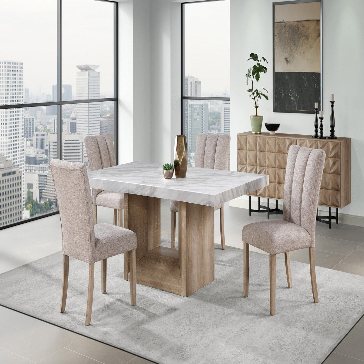 Sheena - 5 Pieces Dining Table Set With Chairs