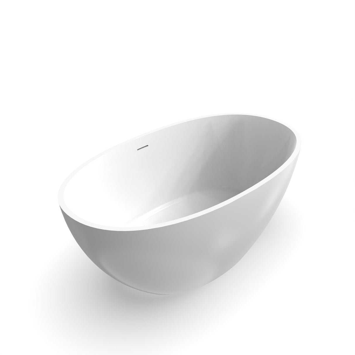 55 Inch Freestanding Solid Surface Soaking Bathtub