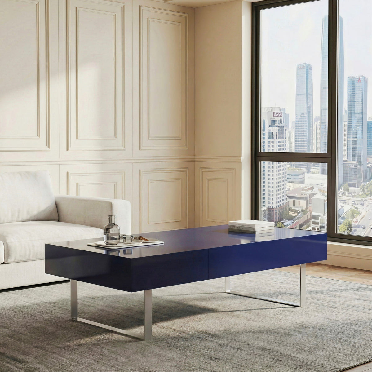 Rectangular Coffee Table With Hidden Storage