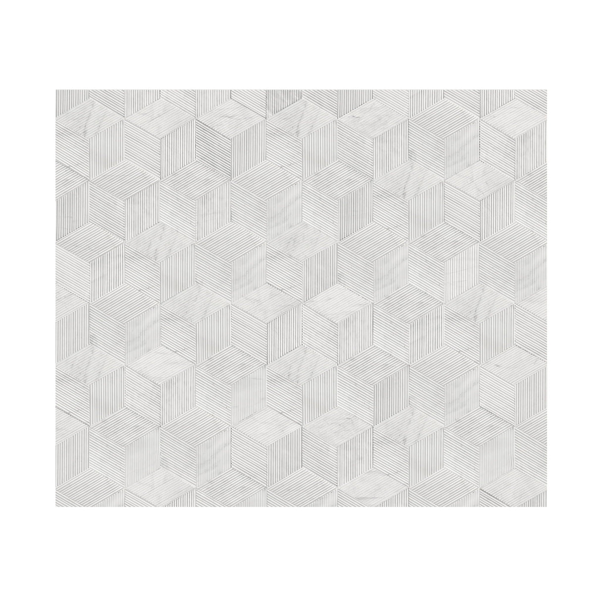 Hexagon Natural Stone Marble Tile, 3D Fluted (Set of 12)