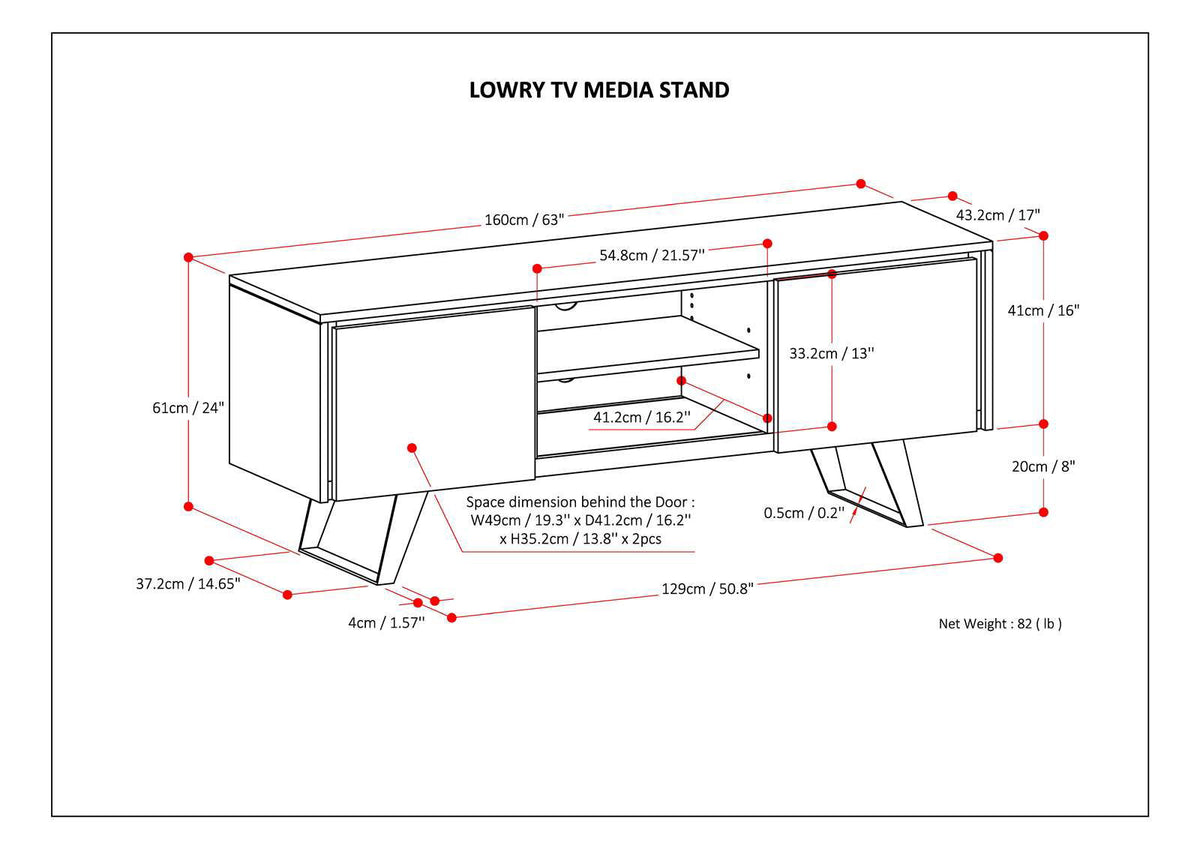 Lowry - TV Media Stand - Distressed Charcoal Brown