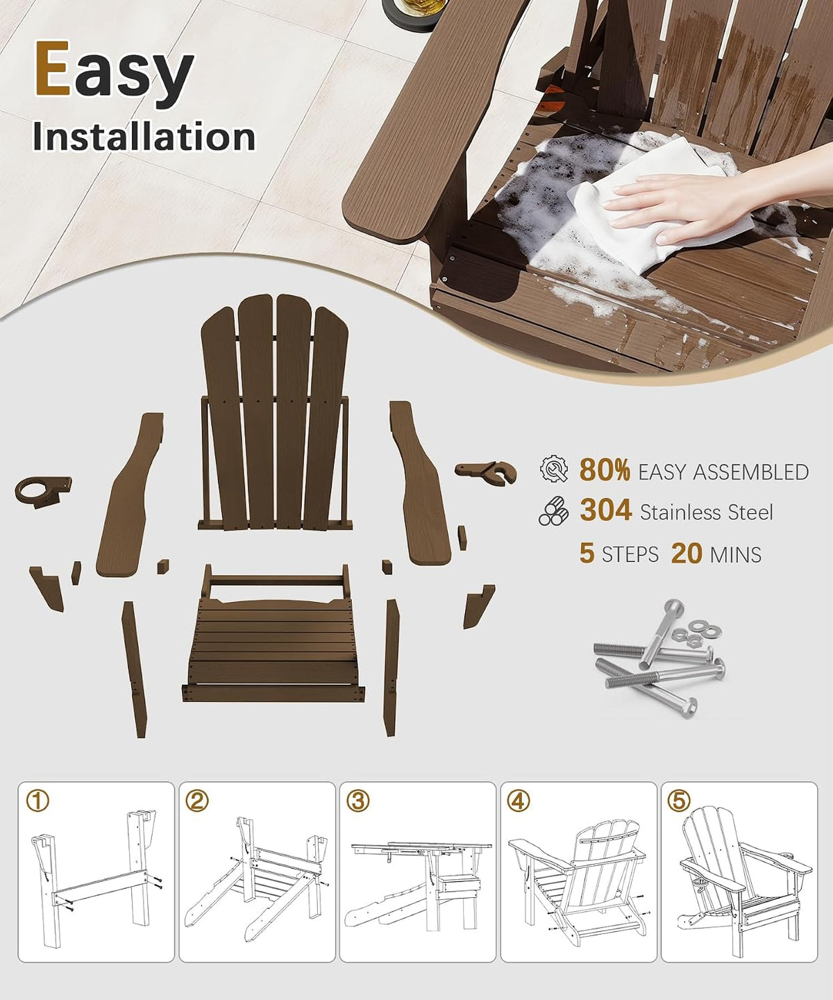 Adjustable HDPE Adirondack Chair