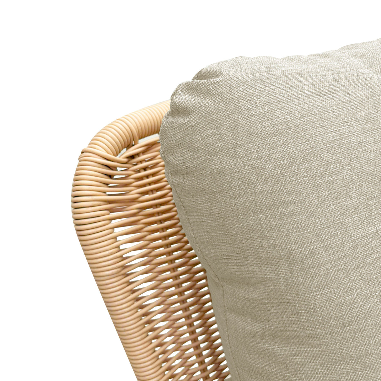 Contemporary Minimalist Beige Wicker Rocking Chair