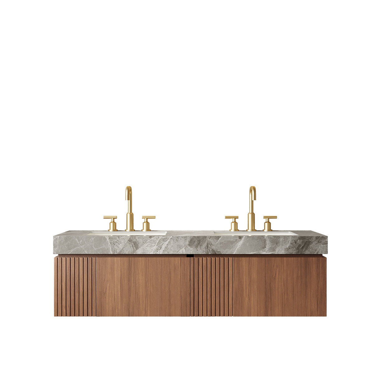 MURI 60" Bathroom Vanity & Sink, Floating Plywood Storage Cabinet