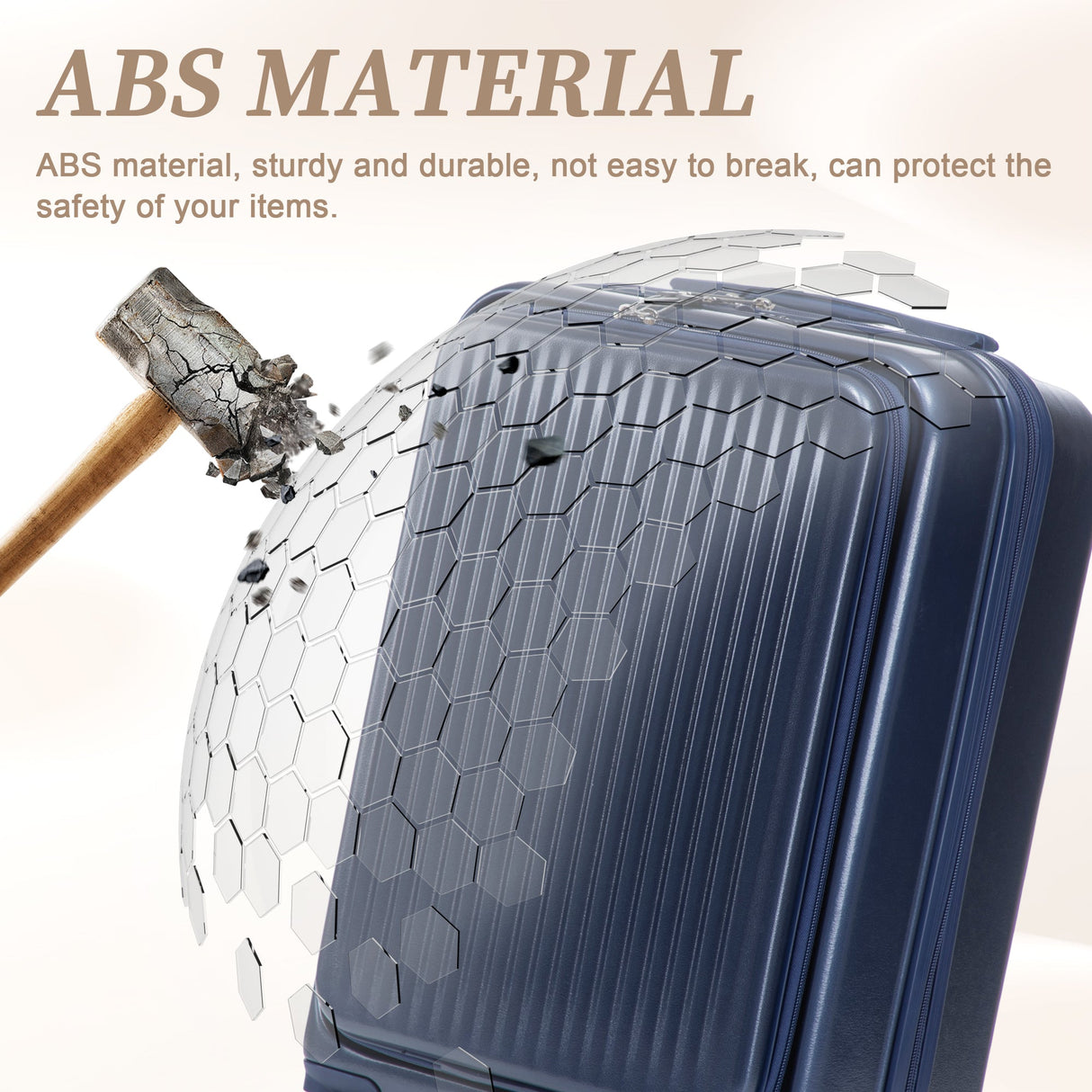 14'/20' 2-Piece ABS Spinner Wheel Luggage Set with Combination Lock