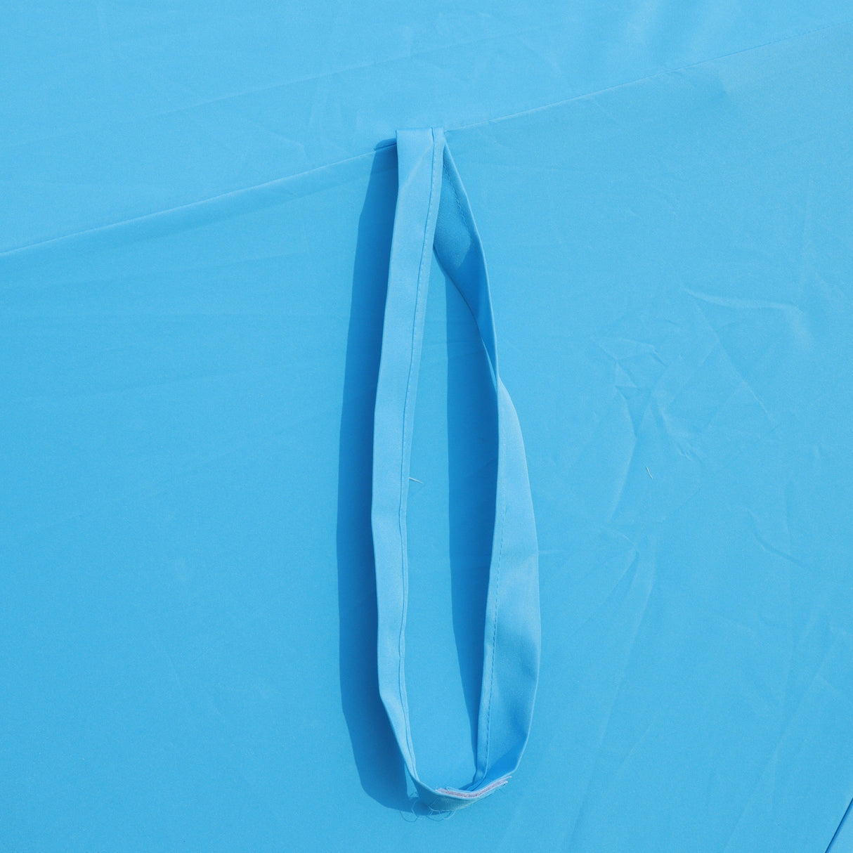 15 x 9 ft Double-Sided Outdoor Market Umbrella with Lights and Base – Blue