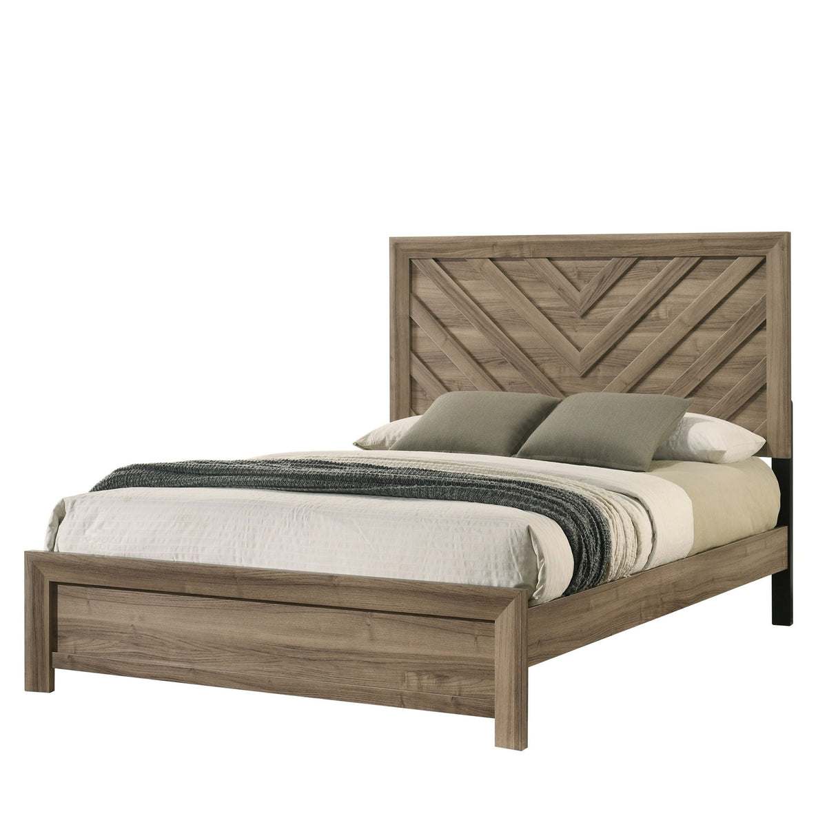 Modern Chevron Patterned Headboard Bed