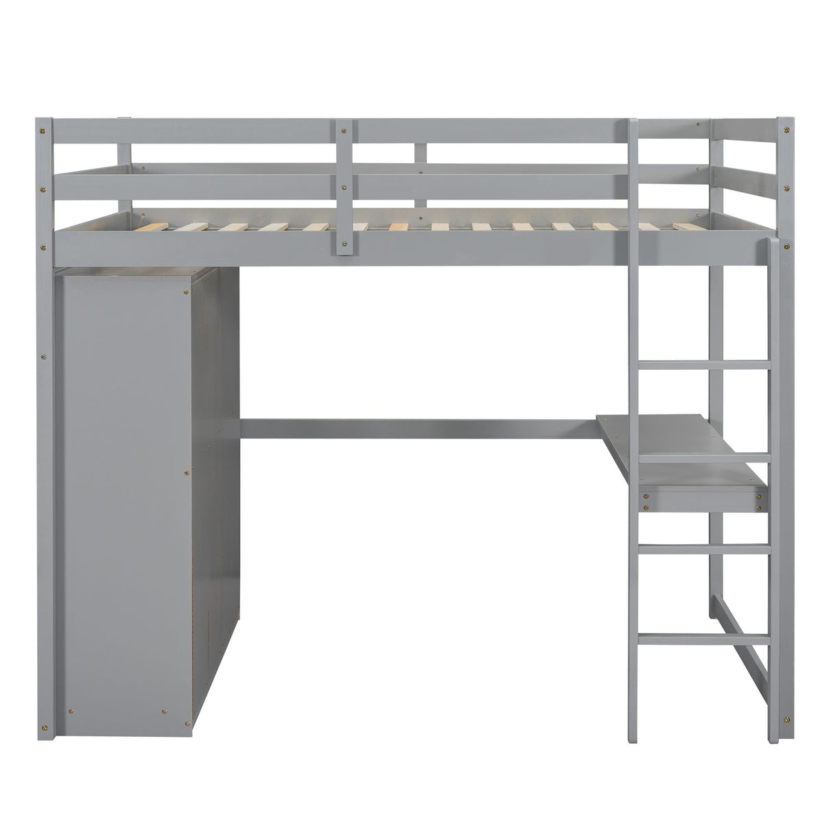 Loft Bed With Built In Wardrobe, Shelves And Drawers