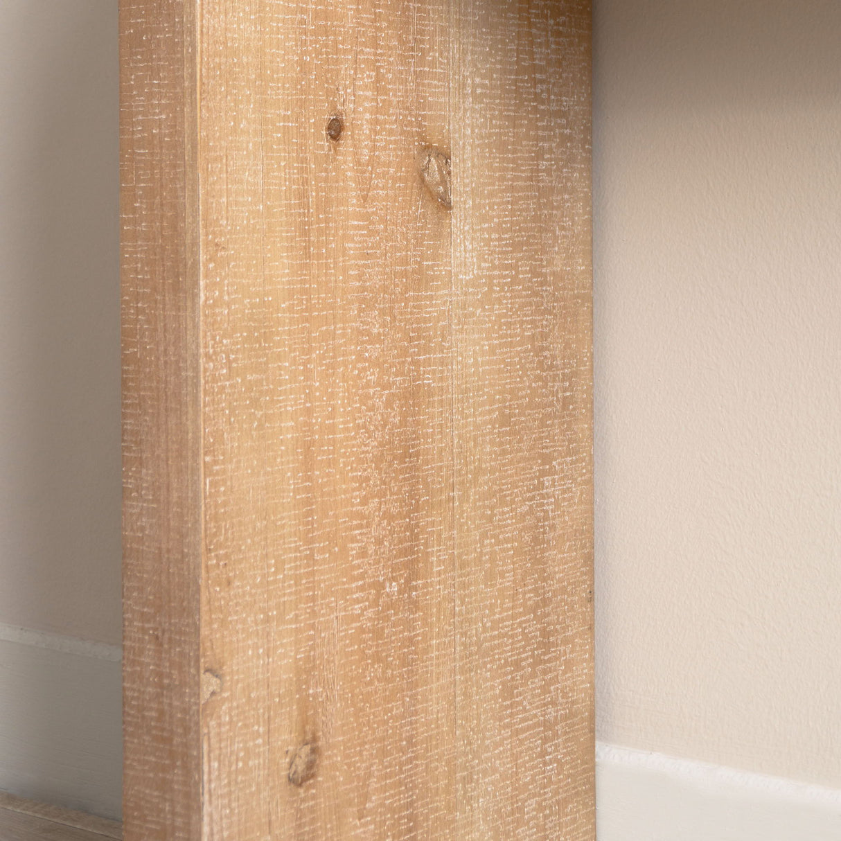 Slim Console Table, Narrow Entryway Table With Bead Detail - Light Natural / Natural