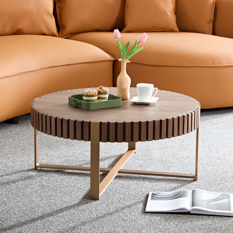 Modern-handcraft-drum-coffee-table-31.5-inch-round-coffee-table-for-living-room,small-coffee-table-with-sturdy-pedestal,walnut-Accent-Tables