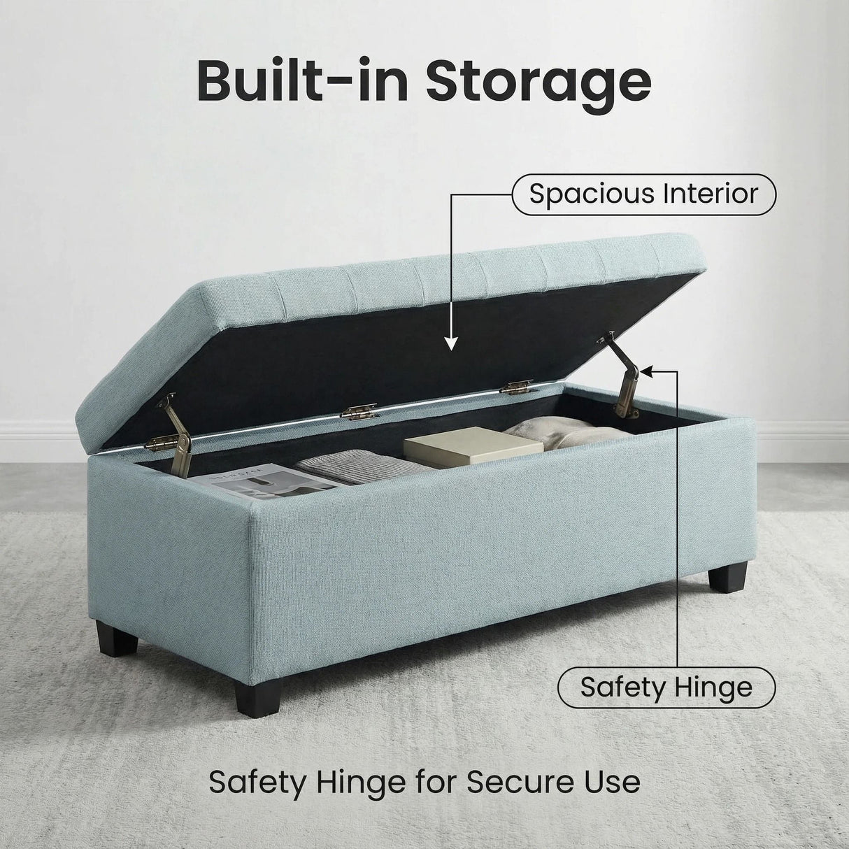 Elegant Tufted Storage Ottoman Bench