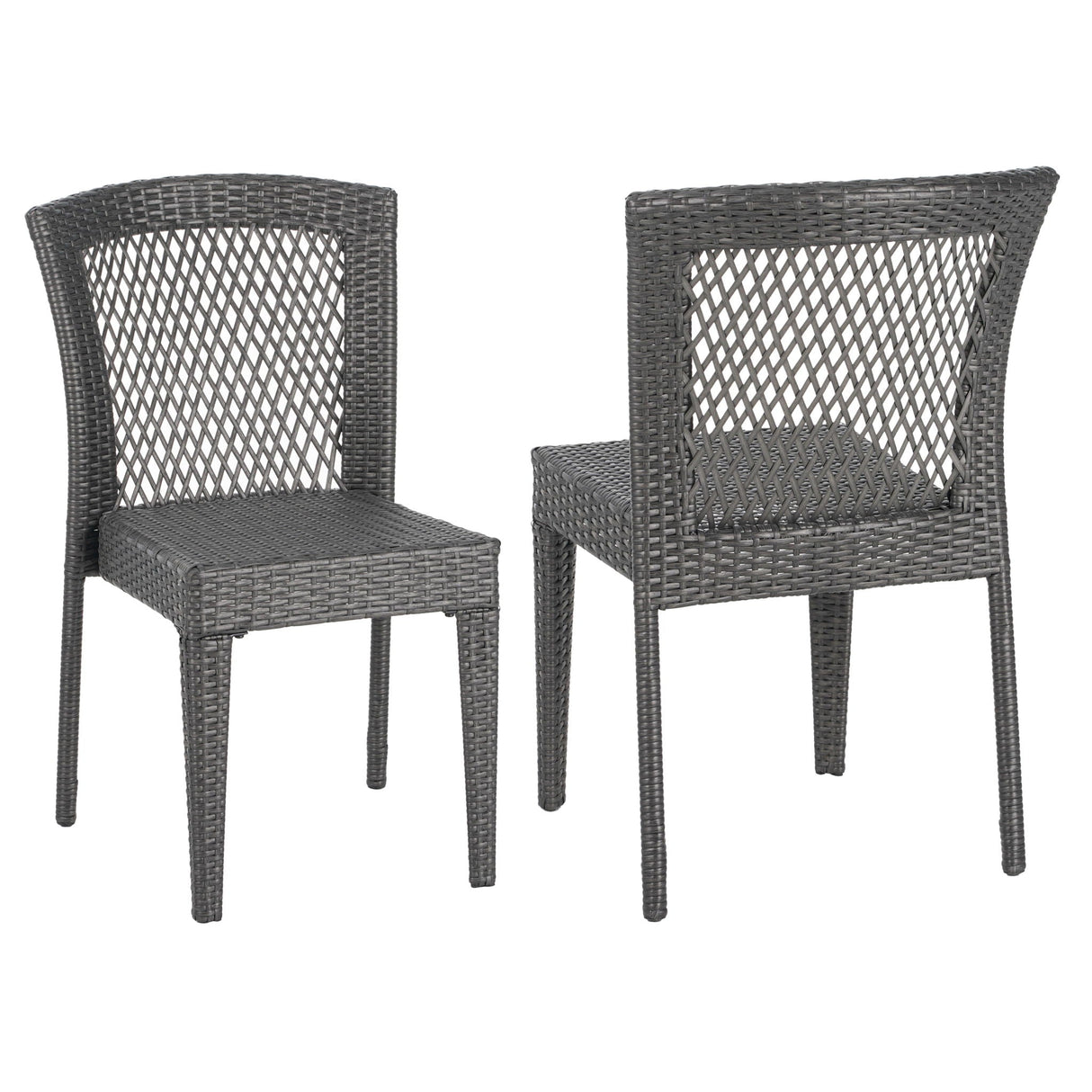 Farley Stacking Sidechair (Set of 2) With Open Backrests - Gray