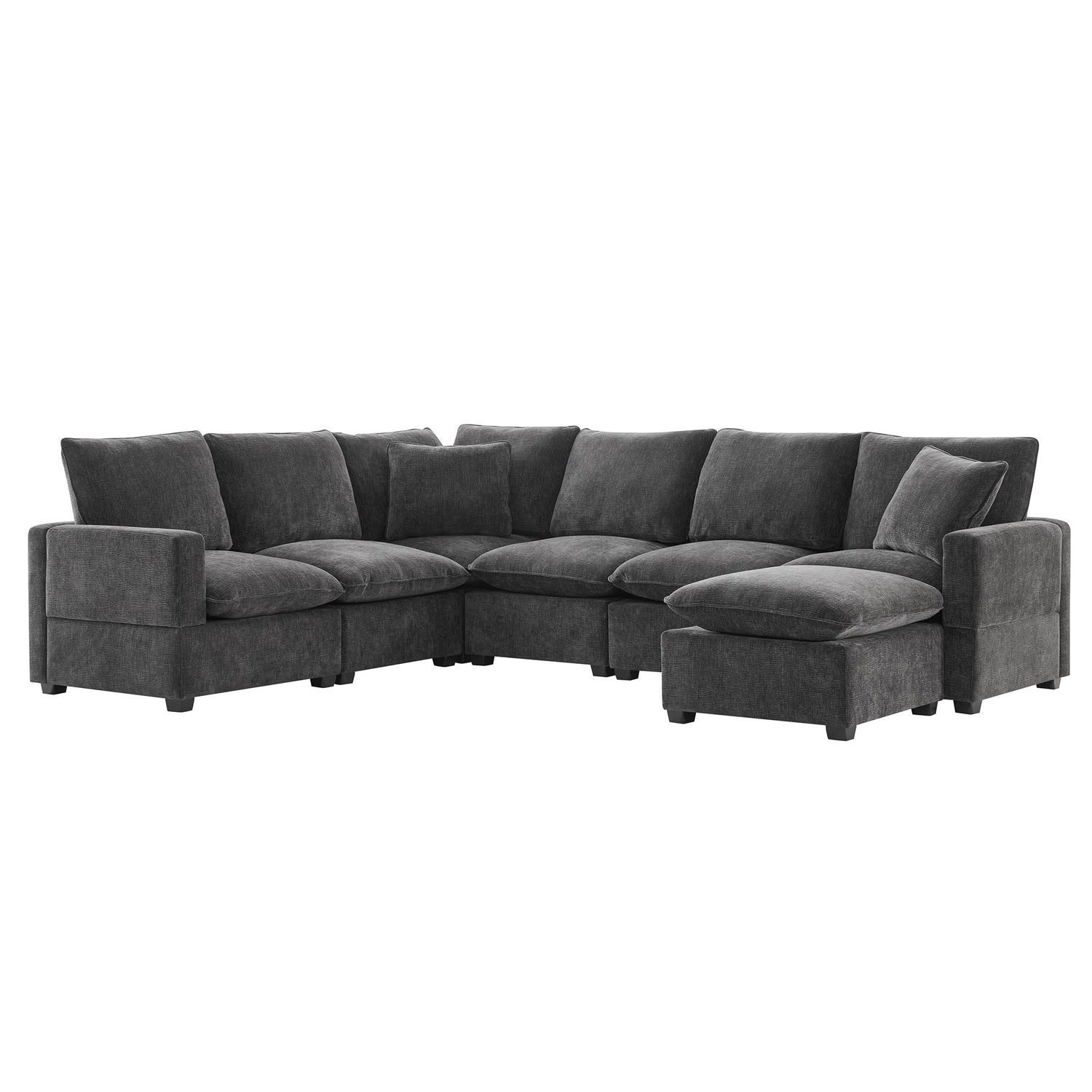 The Gwen Seven-Seat Modular Chenille Sectional