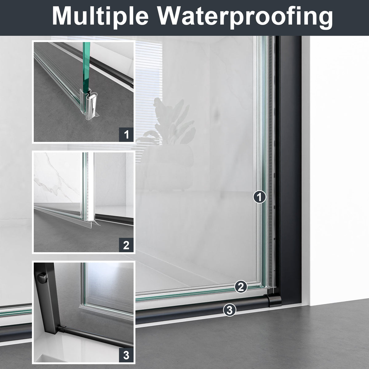 30"W x 72"H Frameless Circular Pivot Shower Door in Matte