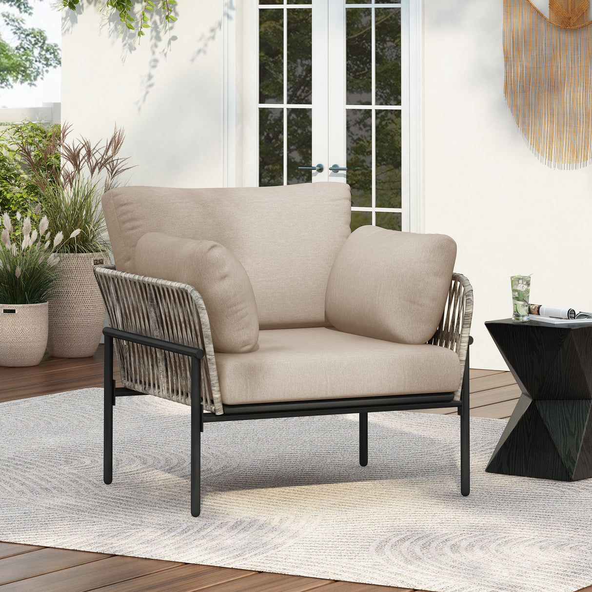 36'-Beige-Iron-Lounge-Chair-with-Rope-Weave-Design-and-Plush-Cushions,-Perfect-for-Indoor-and-Outdoor-Relaxation-Lounge-Chairs