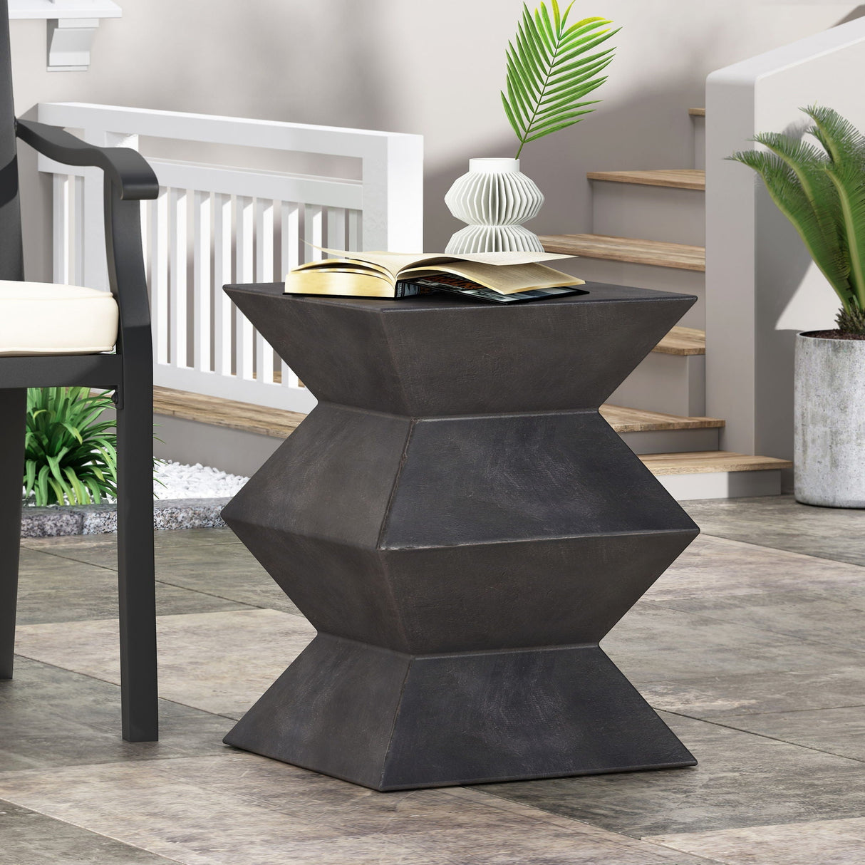 Outdoor Lightweight Concrete Side Table - Copper