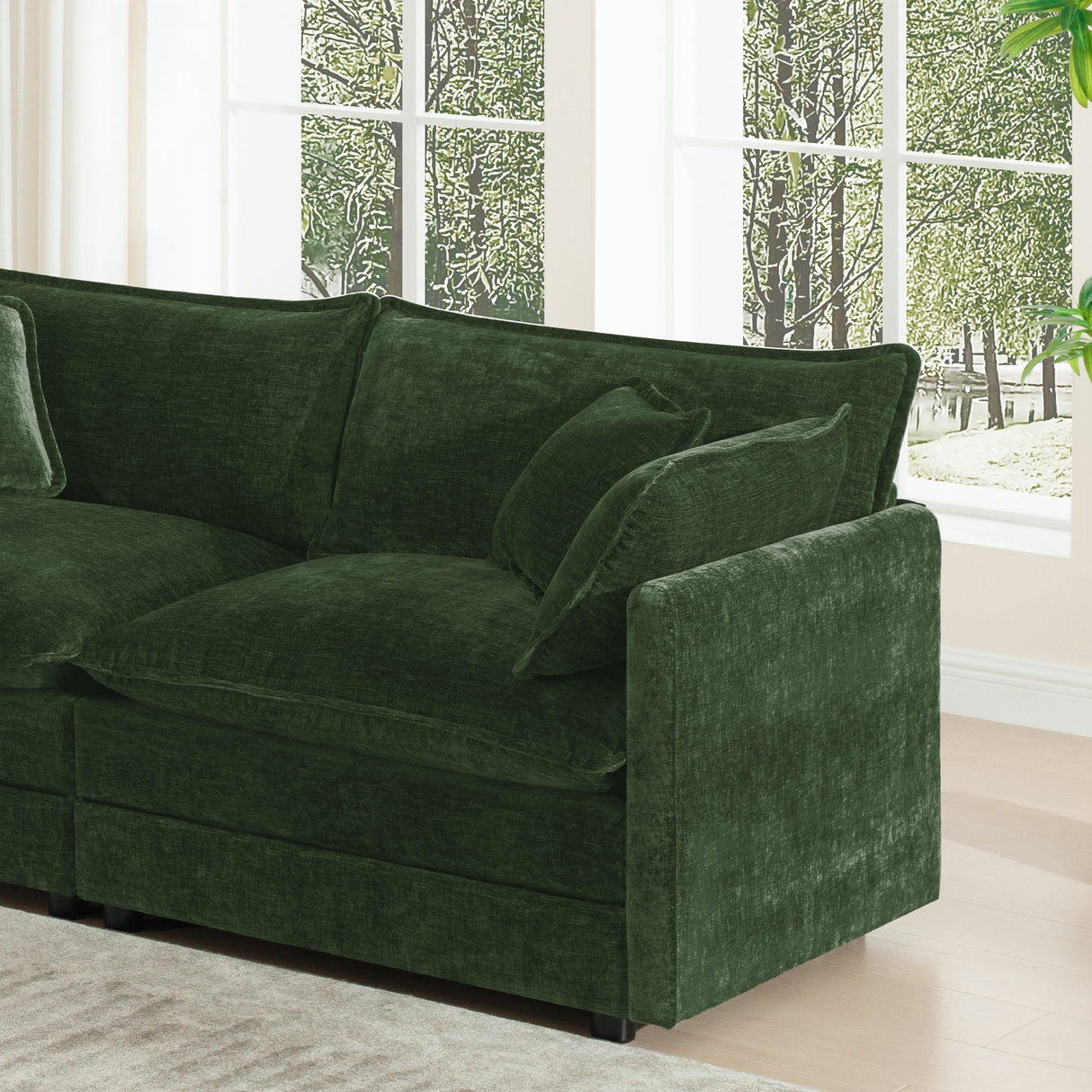 U-Shaped Sectional Sofa with Reversible Footrest