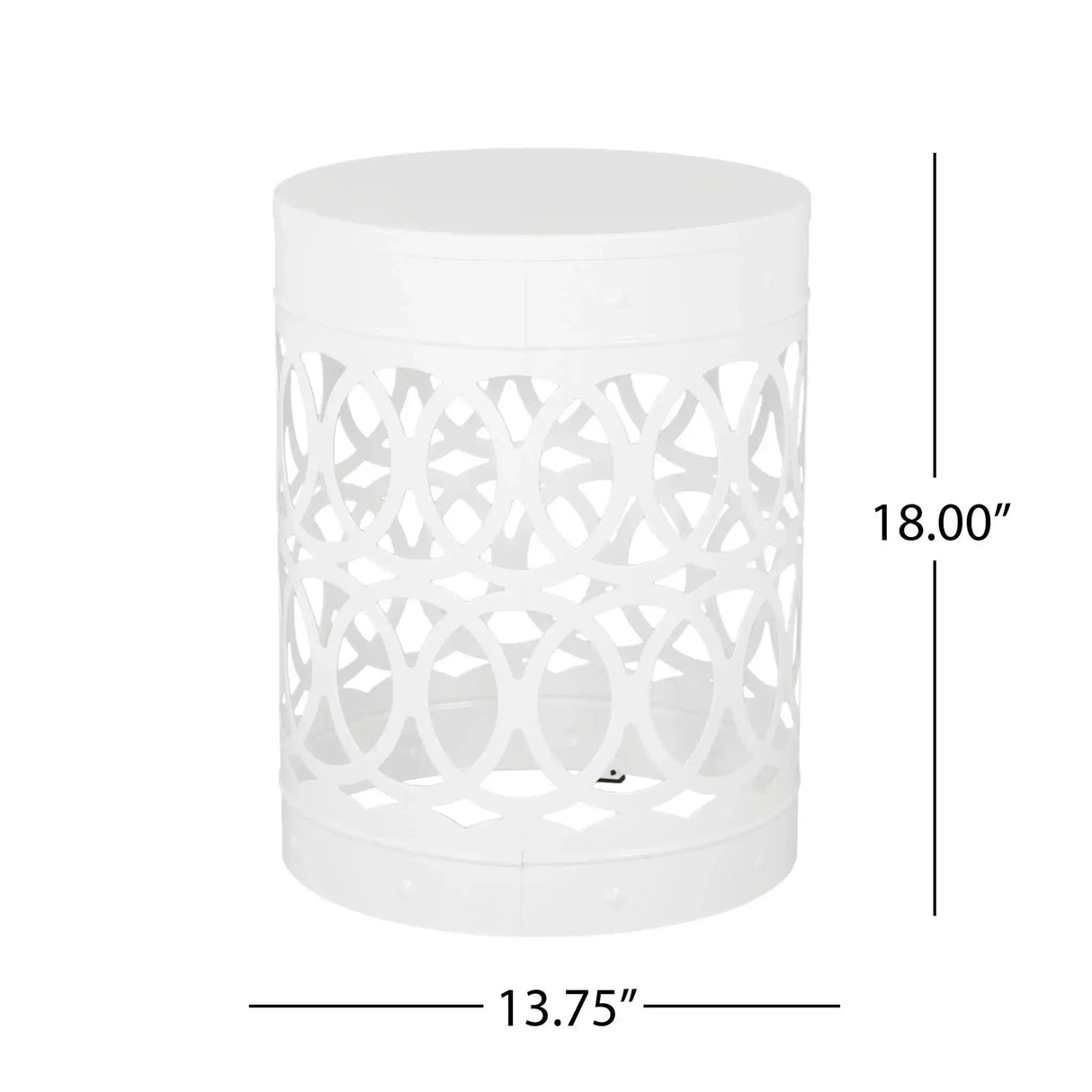 Outdoor Metal Large End Table, Modern Design