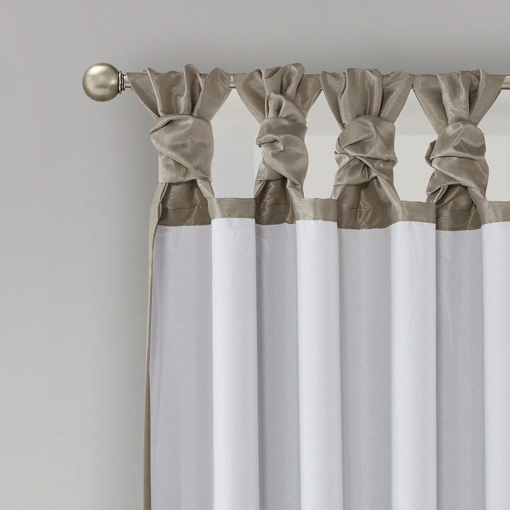 Twist Tab Total Blackout Window Curtain Panel Pewter 50x95" Blackout