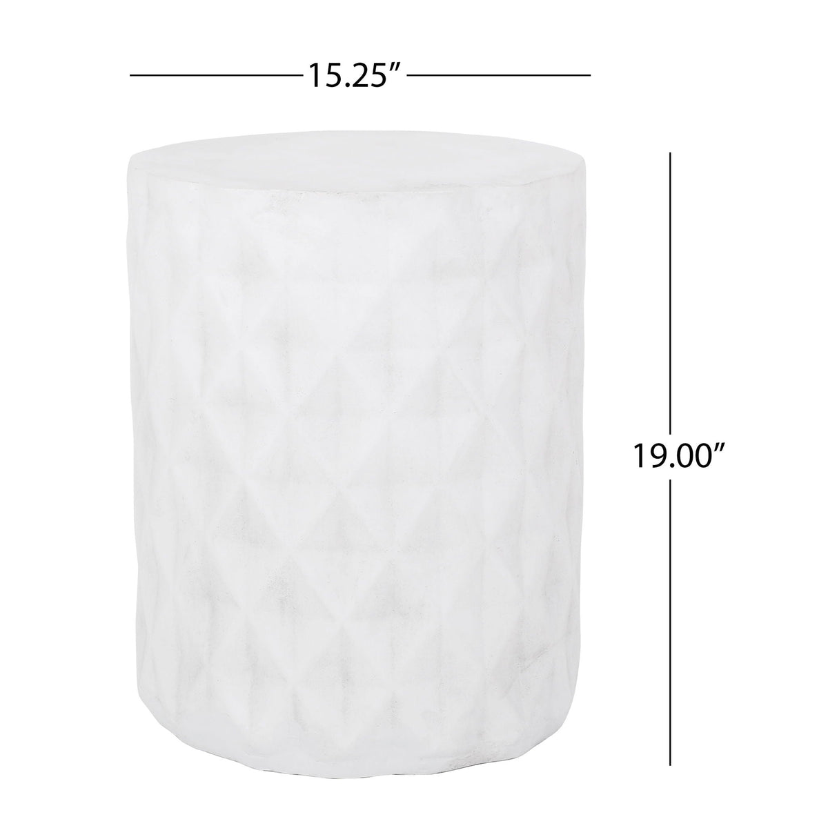 Outdoor Lightweight Concrete, Side Table - Antique White