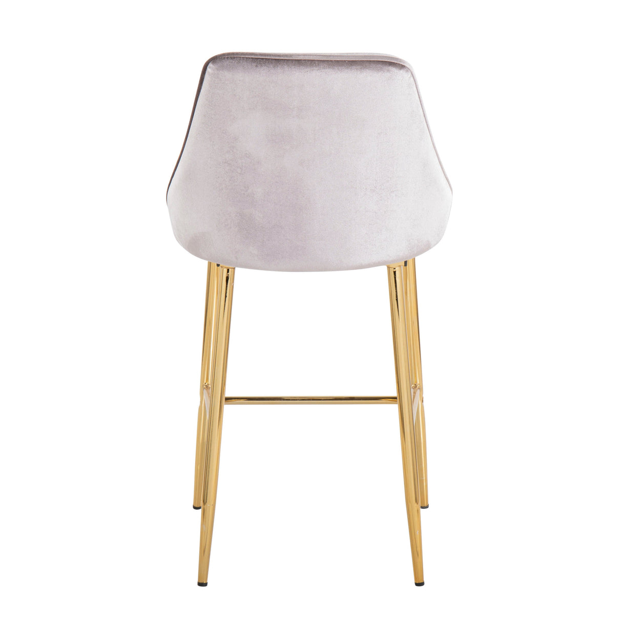 Marcel Contemporary Glam Counter Stool in Gold Metal - Set of 2