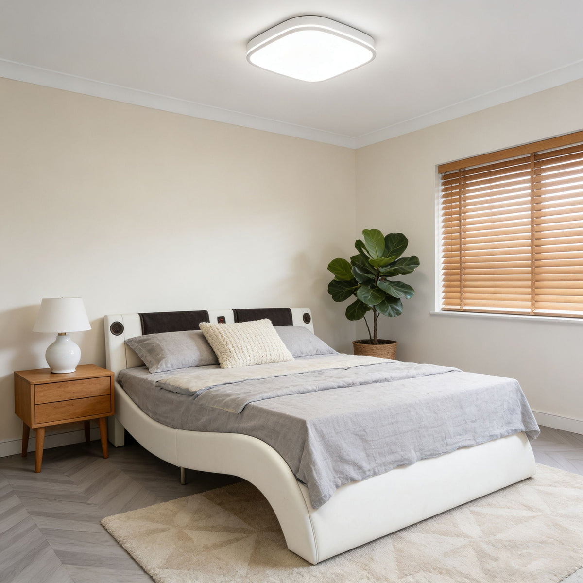 Platform Bed Frame With LED Lighting, tooth Music, Vibration Massage