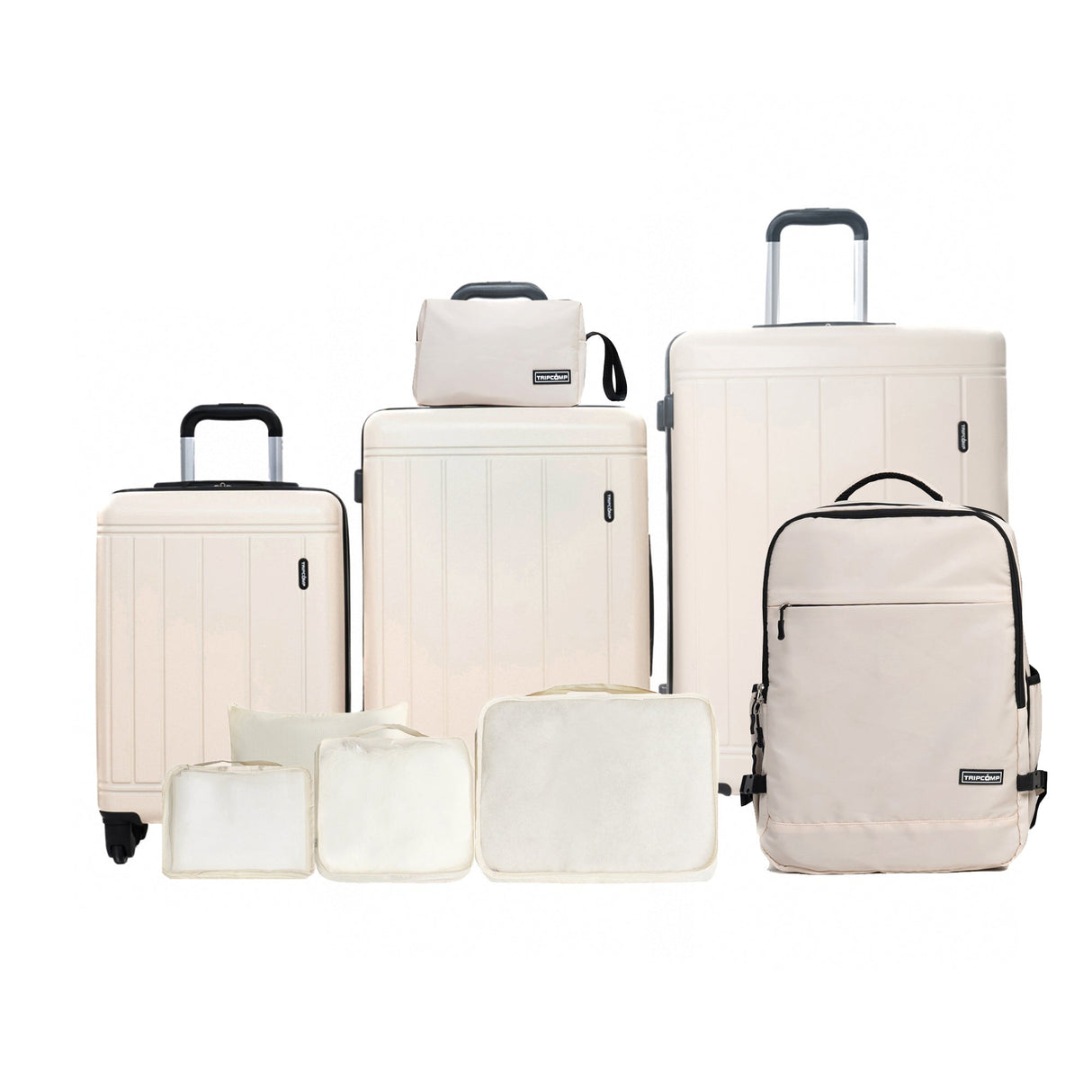 9-Piece White Luggage Set by GigaTech