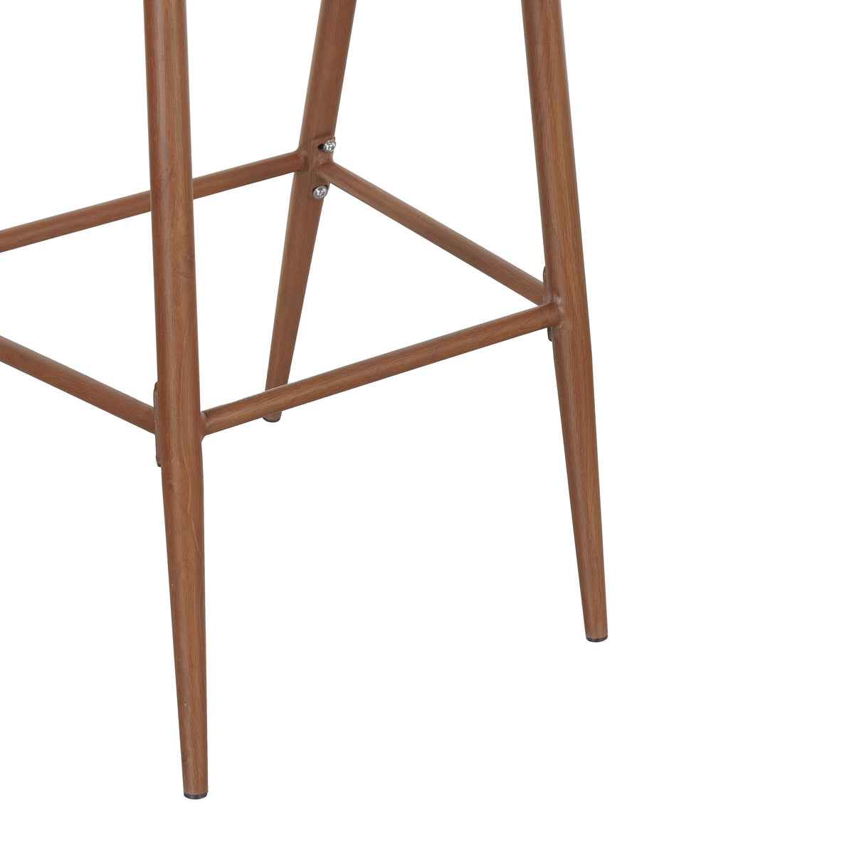 Outdoor 30.25' Bar Height Aluminum Frame Counter Stools with Scallop-shaped Backrest & Water-resistant CushionsSet of 2Teak Finish