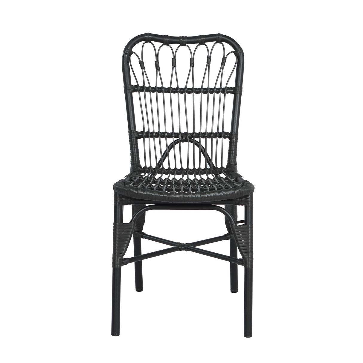 7 PCS Outdoor Dining Set for 6 with Acacia Wood Top & Rattan Chairs