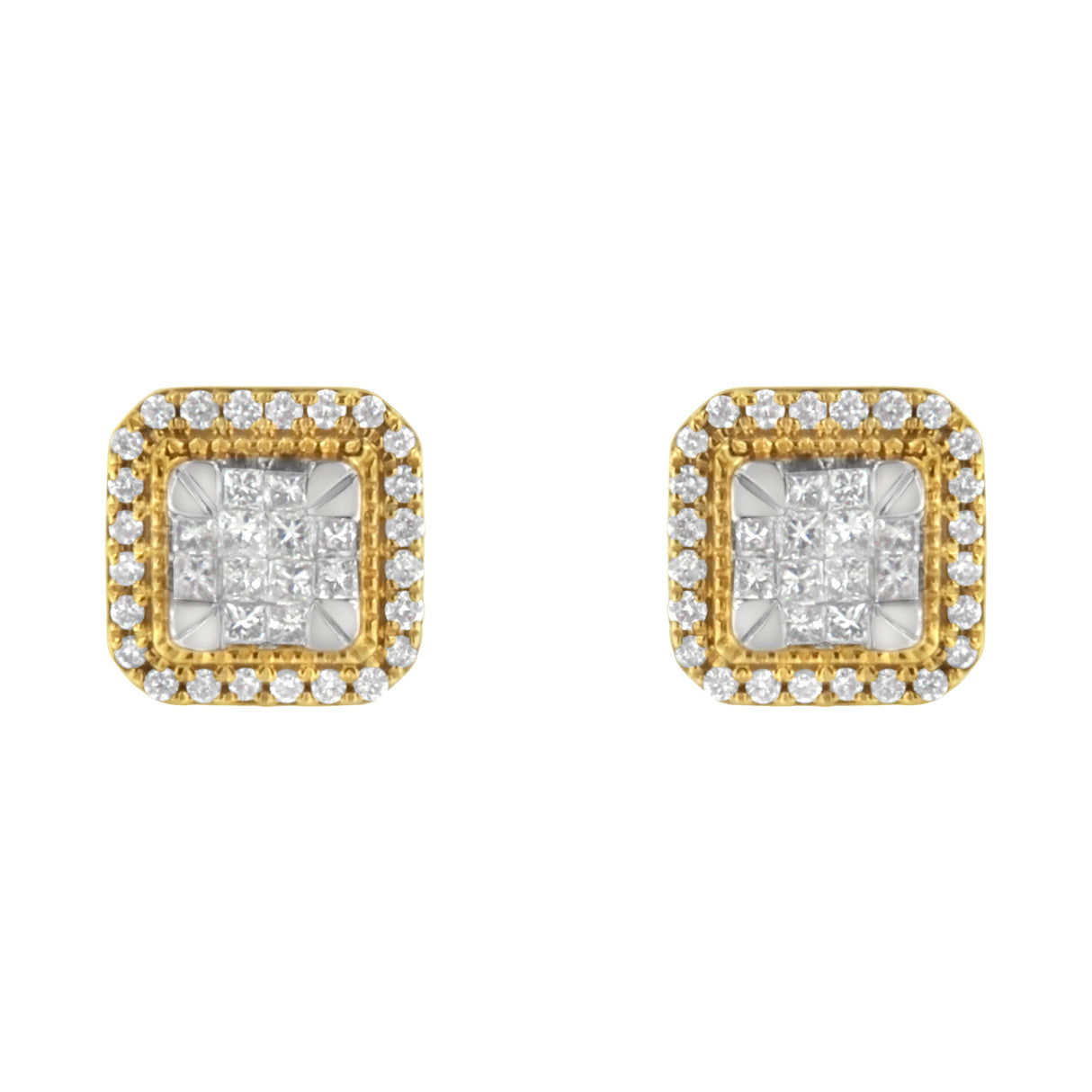 10KT Yellow Gold Diamond Stud Earrings (1/2 cttw, H-I Color, SI2-I1 Clarity)
