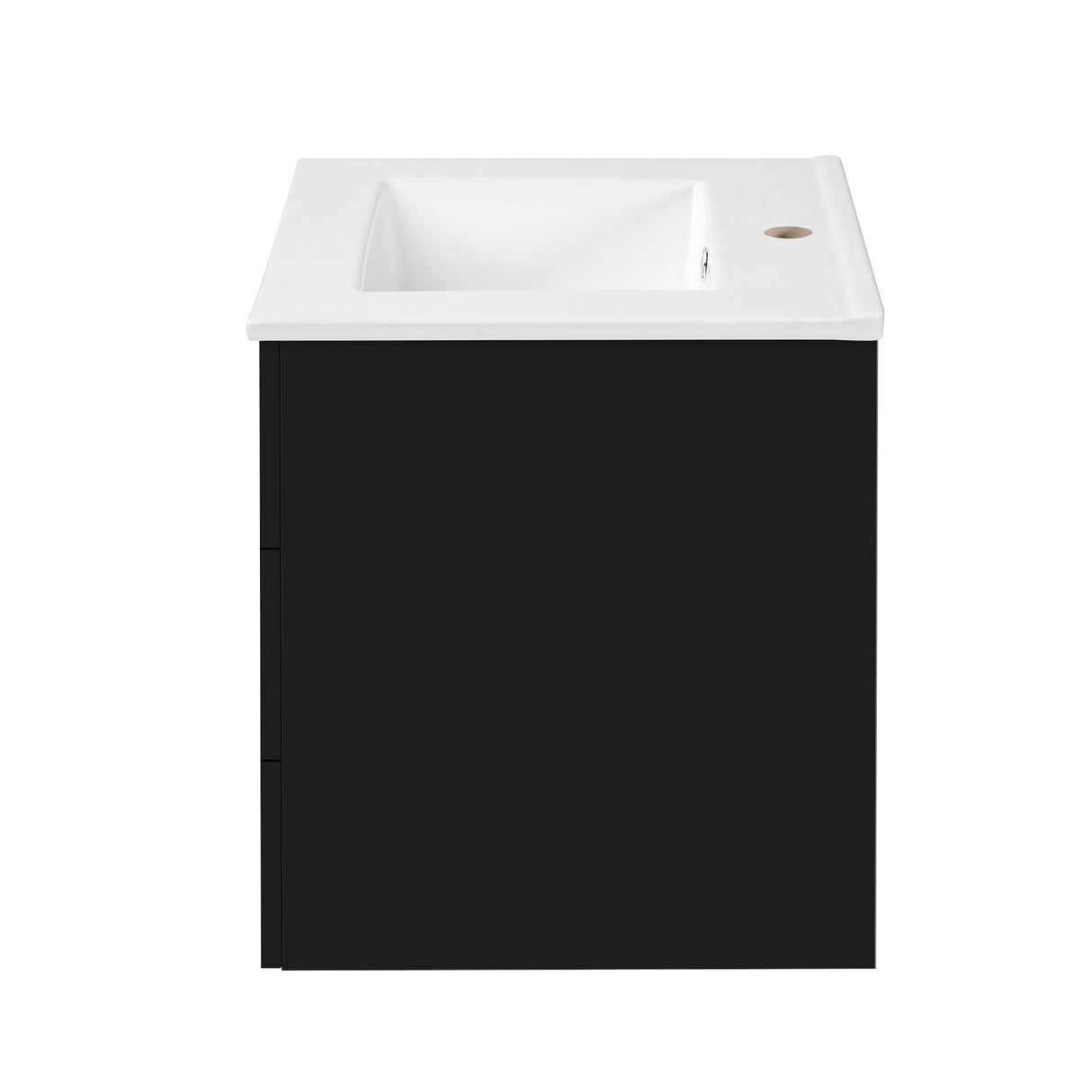 Wall Mounted Floating Cabinet With Double Drawer, Rectangular Sink