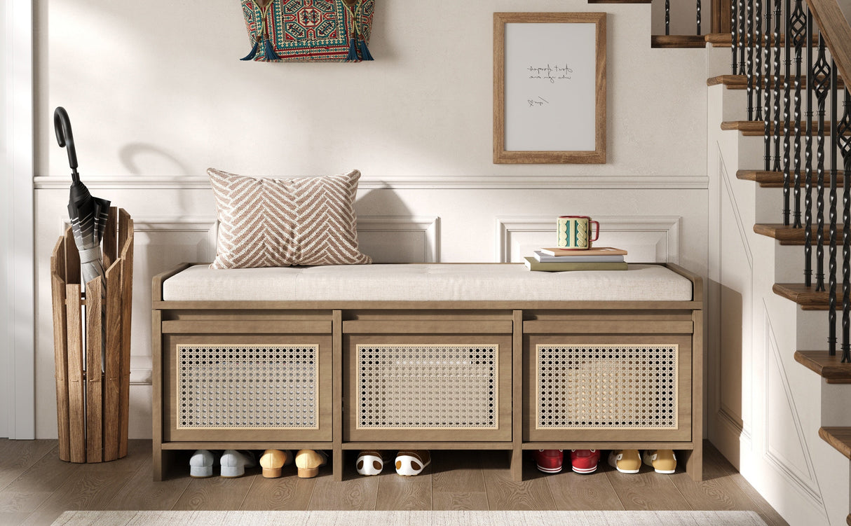 TREXM 48" Entryway Shoe Bench
