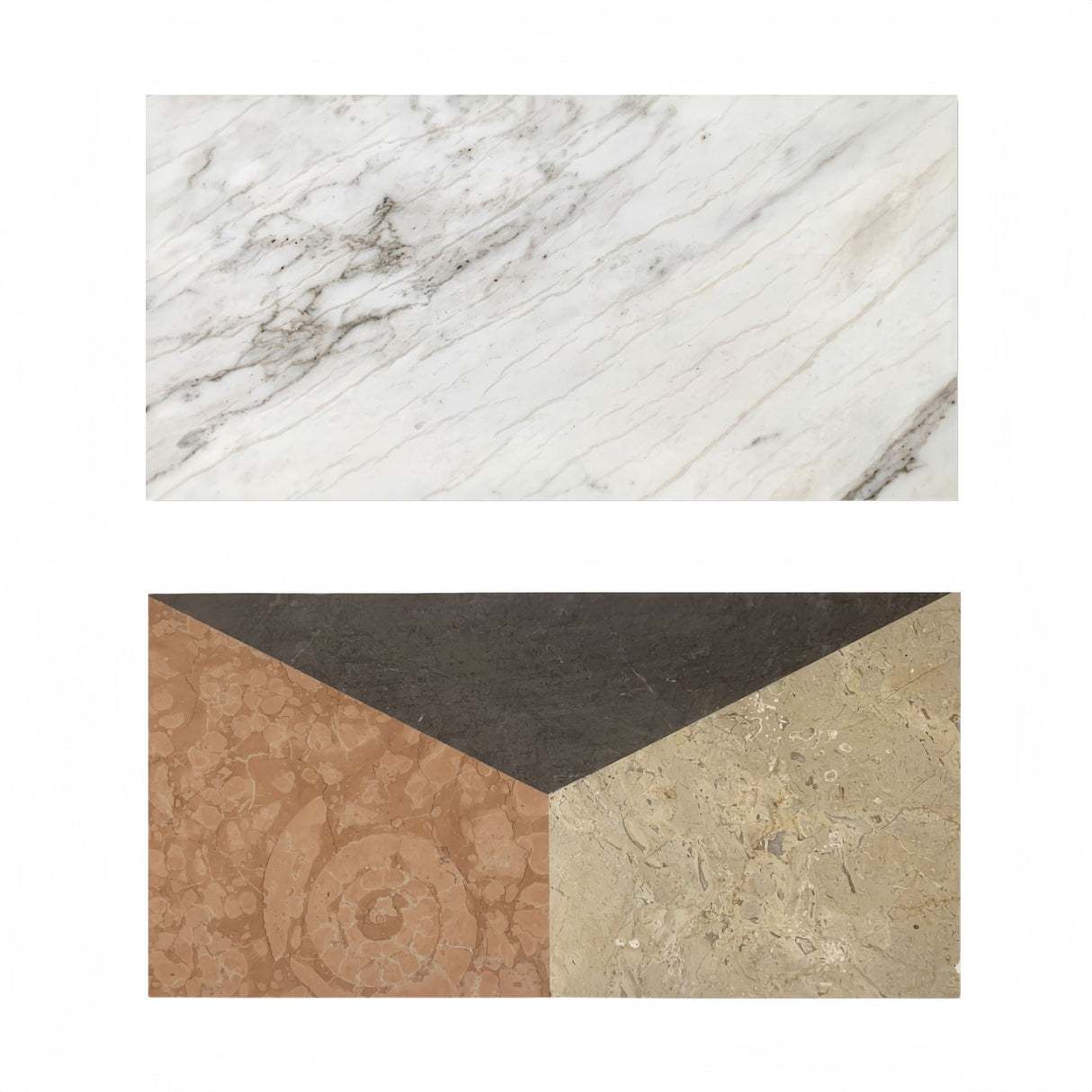 Waterjet Marble Polished Floor and Wall Tiles - White Multi Color