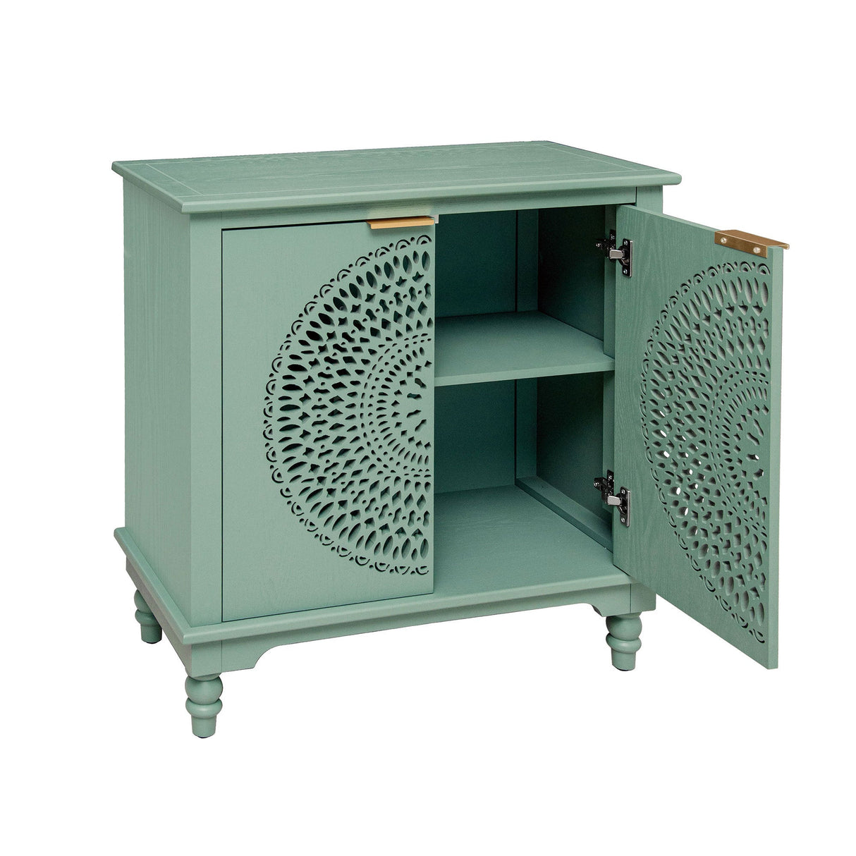 Modern Hollow-Carved 2-Door Accent Cabinet Sideboard Buffet
