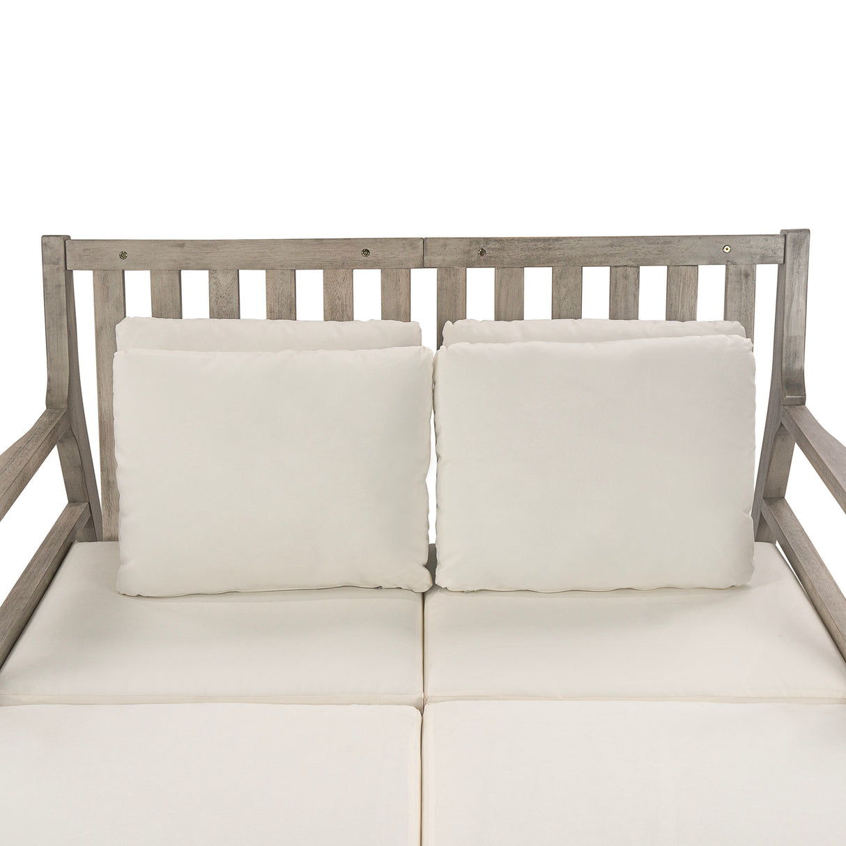 Outdoor Daybed With Four Pillows (Gray+Beige Cushion)