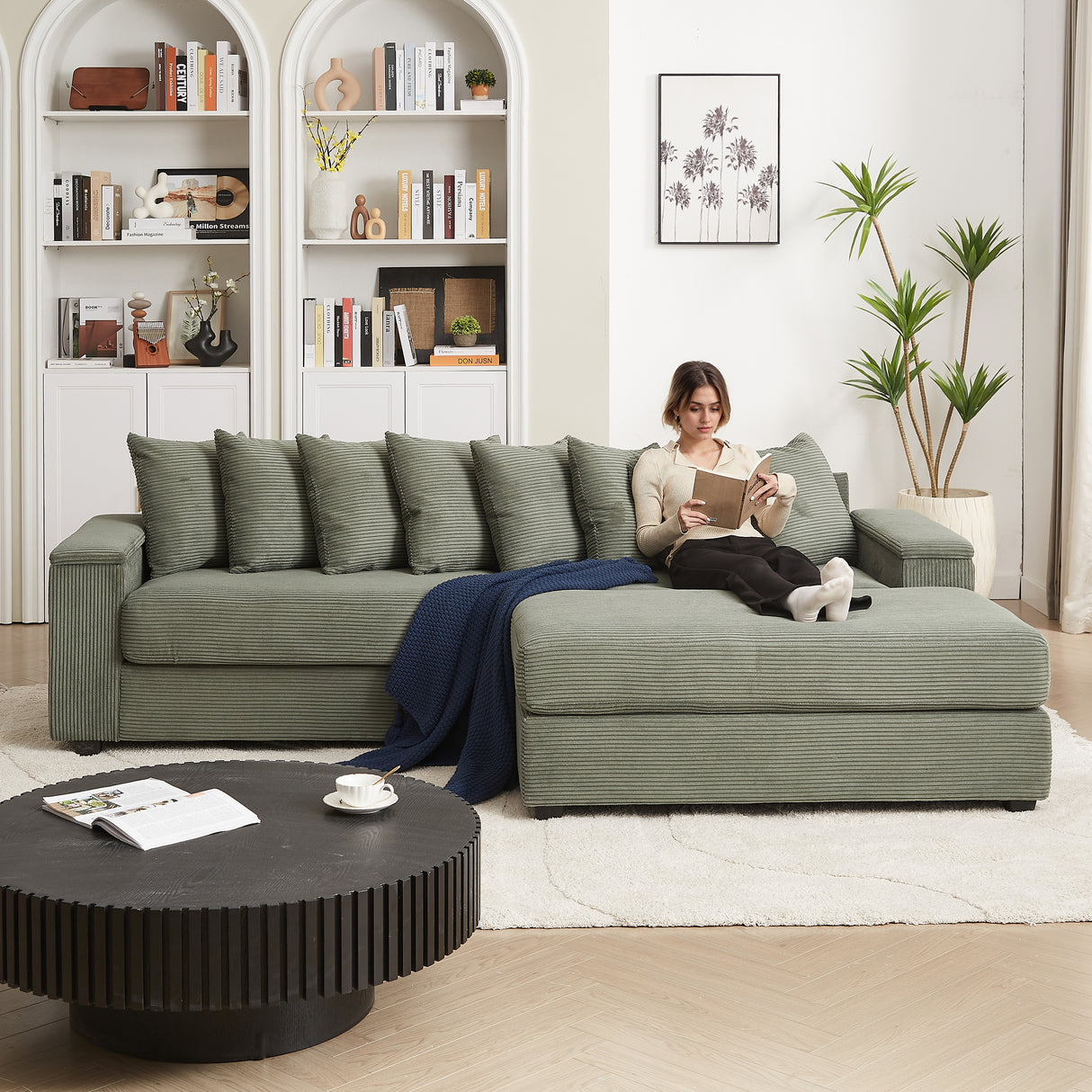 Luxe Oversized L Shaped Sofa with Chaise
