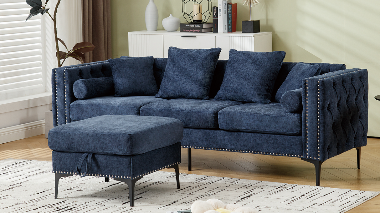 Modern Lounge Chenille Sectional Sofa