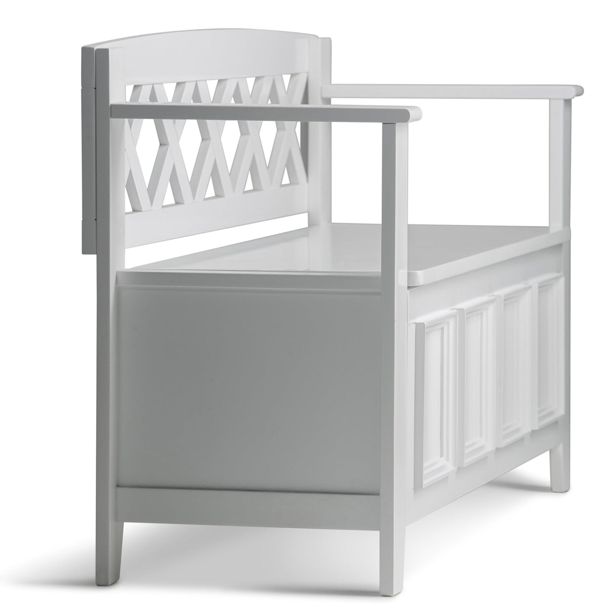 Amherst Solid Wood Entryway Storage Bench in White
