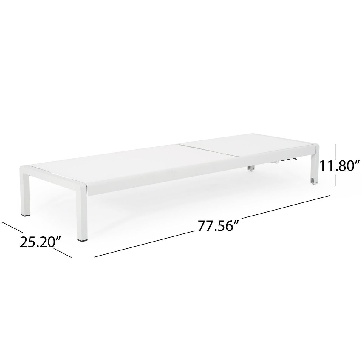 Outdoor Patio Chaise Lounge With 5 Reclining Positions