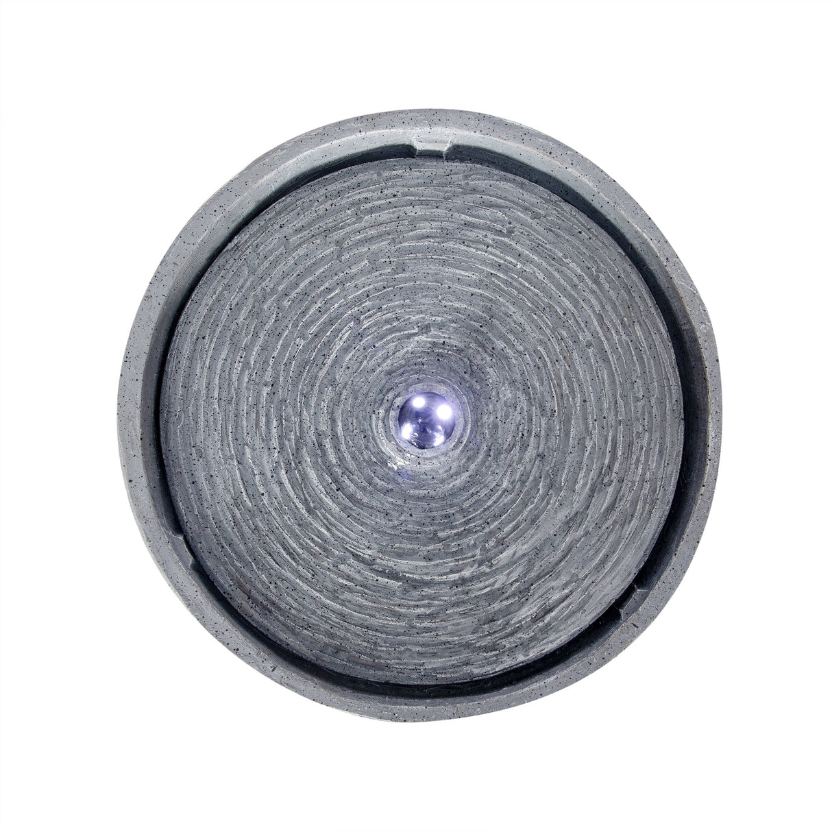 12.99' Gray Polyresin Outdoor Water Fountain with LED Light