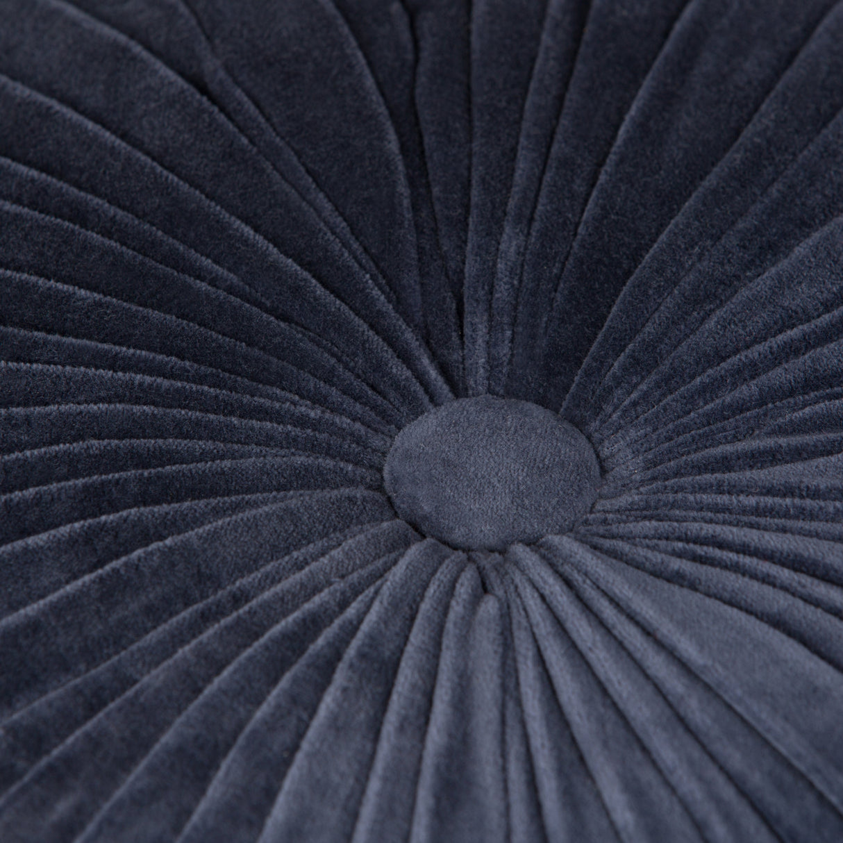 Renee Round Pouf Navy Velvet Cotton Accent Stool